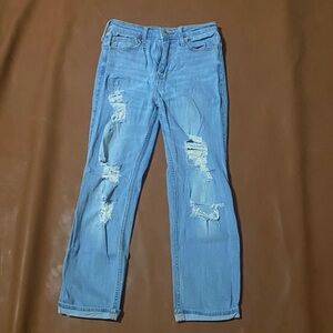 Hollister Light Blue Distressed Straight Leg Jeans
